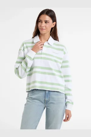 Guess Stripe Long Sleeve Rugby 100% Cotton Polo Shirtxsmall