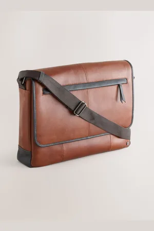 Next Sacoche messager en cuir contrastantonesize