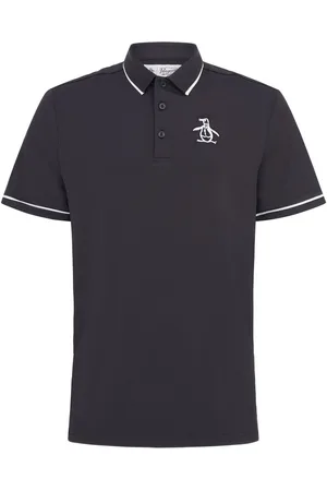 Original Penguin Oversized Heritage Piped Black Polo ShirtXS