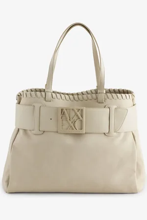 Armani Exchange Cream Large Shopping Bagun