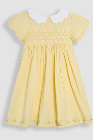 JoJo Maman Bébé Bud Floral Print Embroidered Smocked Party Dress6268cm