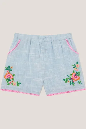 Monsoon Floral Embroidered Slub Shorts14 - 15 ans (164 - 170cm)