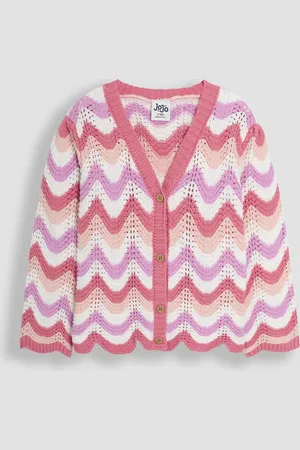 JoJo Maman Bébé Chevron Crochet 100% Cotton Cardigan7480cm