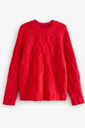 Next Col rond Cable Knitted Pull With WoolL Reg