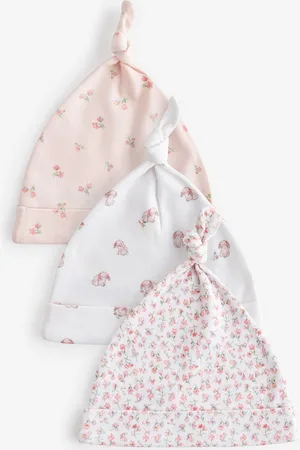 Next Baby Tie Top 100% Cotton Hats 3 Pack (0-12mths)Première taille (50cm)