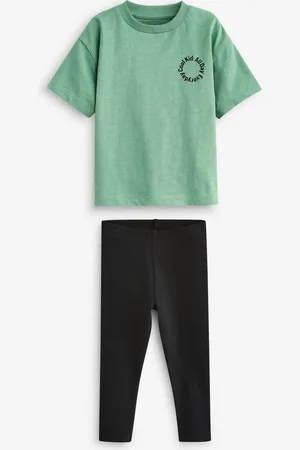 Next Ensemble Manches courtes 100% coton - T-shirt et Leggings (3mths-7yrs)9 - Mois 12 (74 - 80cm)