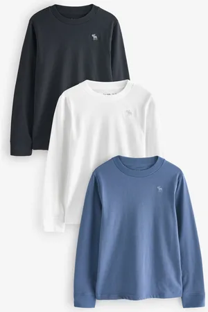 Abercrombie & Fitch Blue Essential Icon Logo Long Sleeves T-Shirt 3 Pack13 - 14 ans (158 - 164cm)