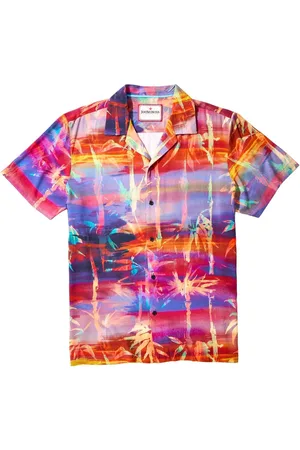 Joe Browns Sunset Palm Tree Manches courtes Chemises2X-Large