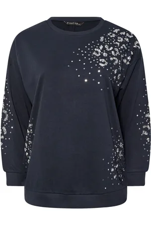 Evans Blue Animal Print Sequin Sweat Top50