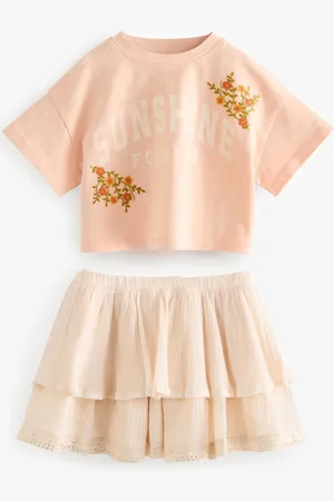 Next 100T-shirt en coton % & Ensemble Jupes (3mths-7yrs)2 - 3 ans (92 - 98cm)
