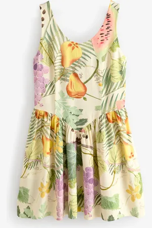 Next Mini robe Sans manches Col ras du cou avec lin