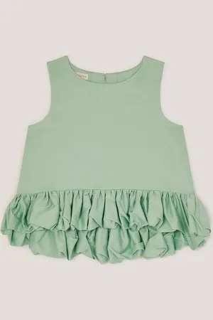 Monsoon Sans manches Volants 100% Cotton Hem Top12 - 13 ans (152 - 158cm)