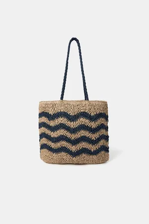 Accessorize Chevron Raffia Shopper Bagun