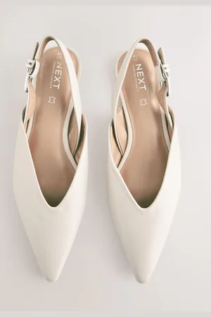 Next Forever Comfort Leather Point Toe Buckle Slingback Shoeseu39