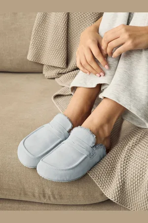 Next Suede Loafer Mule Slippers with Borg LiningM