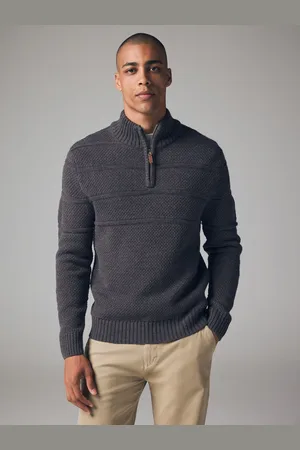 Next Coupe classique - Pull texturé à col zippé en laineS