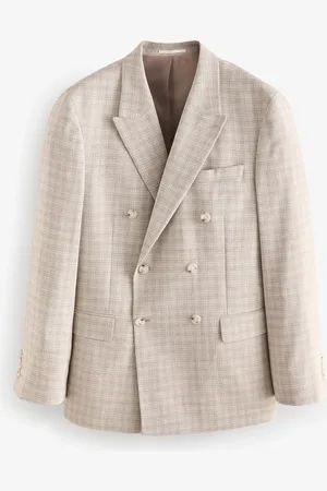 Next Slim Fit Textured Double Breasted Suit Jacket50 Short (UK 40 S)