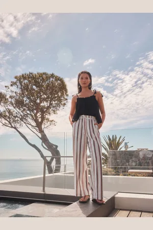 Next Pantalon Blend lin large à taille nouée46petite