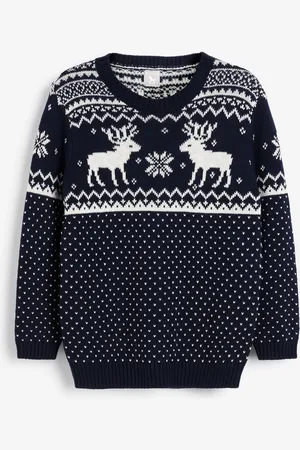 The Little Tailor Kids Noël 100% Coton Reindeer Fairisle Pull8 - 9 ans (128 - 134cm)