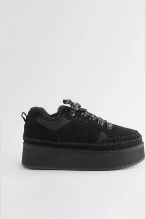 Next Forever Comfort Chunky Leather Faux Fur Lined Suede À lacets Trainers