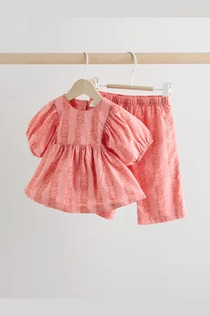Next 100% Cotton Woven Floral Baby Trousers Set (0mths-2yrs)6874cm