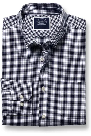 Charles Tyrwhitt Coupe ajustée Mini Vichy Non-Iron Extensible Poplin 100% Cotton ShirtS