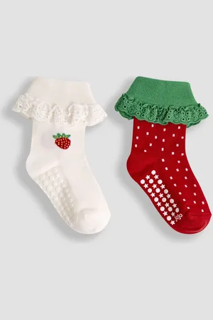 JoJo Maman Bébé 2{Paquet de chaussettes à froufrous116122cm