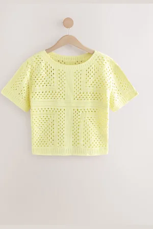 Next T-shirt manches courtes au crochet à col ras du couxlarge