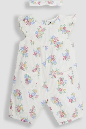 JoJo Maman Bébé Combinaison de soleil 100% coton Pretty Volants avec bandeau9298cm
