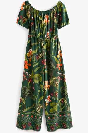 Next Off Shoulder Wide Leg 100% Cotton Jumpsuit36 Petite