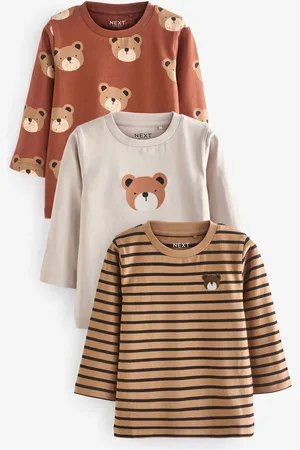 Next 100% Coton Manches longues Imprimé animal Character T-shirt 3 Lot (3mois-7ans)2 - 3 ans (92 - 98cm)