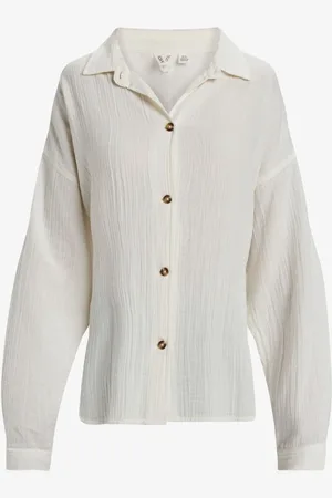Roxy Morning Time Long Sleeve 100% Organic Cotton ShirtPetit