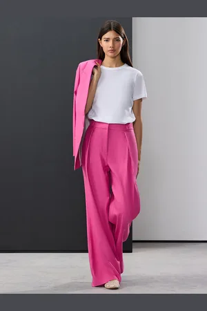 Next Pantalon ample à dos élastique avec Lin
