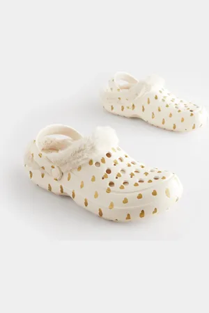 Next Womens Faux Fur Lined Clogs Slippers