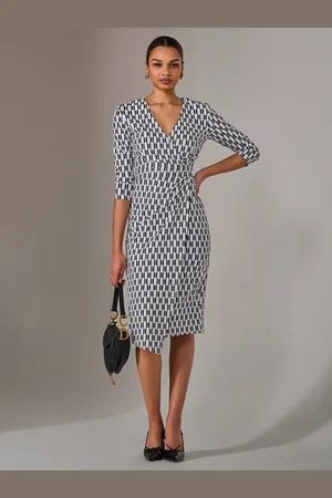 Jolie Moi 3/4 Sleeve Wrap Shift Dress38