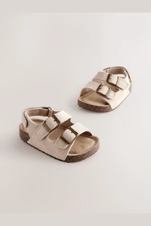 Next Leather Double Buckle Cushioned Footbed Sandals