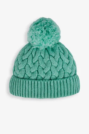 JoJo Maman Bébé Bonnet à pompons en maille torsadée épaisse 1 - 2 ans (80 - 92cm)