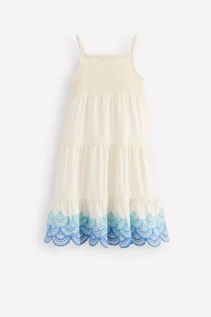 Boden Enza Broderie Hem 100% Cotton Jersey Dress128134cm