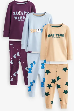 Next 3 Lot Se blottir 100% Cotton Pyjamas (9mths-8yrs)12 - Mois 18 (80 - 86cm)
