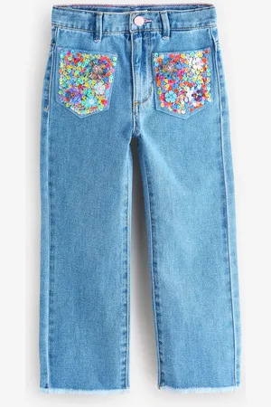 Billieblush Jean ample à logo 100% coton avec poche Sequin10 ans (140cm)