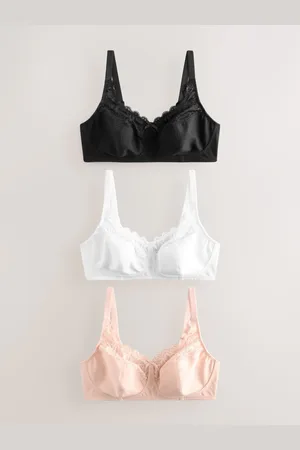 Next Total Support Cotton & Lace Non Wire Bra 3 Pack95DD