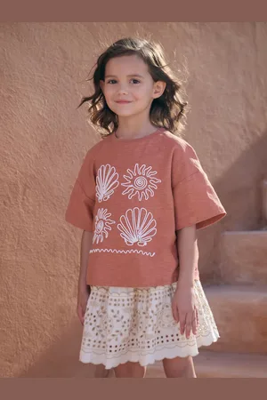 Next Embroidered Shells 100% Cotton T-Shirt (3-16yrs)166168cm