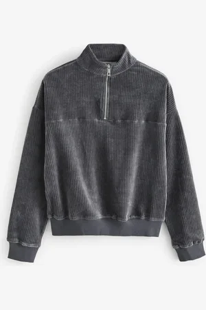 Next Velvet Soft Touch Jersey Velours côtelé Quarter Zip Co-ord Sweat-shirtXL Regular