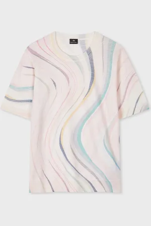 Paul Smith Pink Swirl Knitted Short Sleeve TopMédium