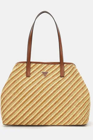 Guess Large Cognac Vikky 2 In 1 Tan Brown Tote Bagun