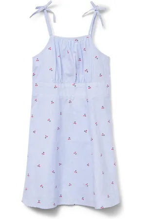 VERO MODA Cherry Print 100% Cotton Strappy Tie Detail Printed Woven Mini Dress128134cm