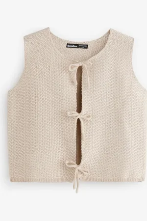 Threadbare Tie Front Knitted Vest42