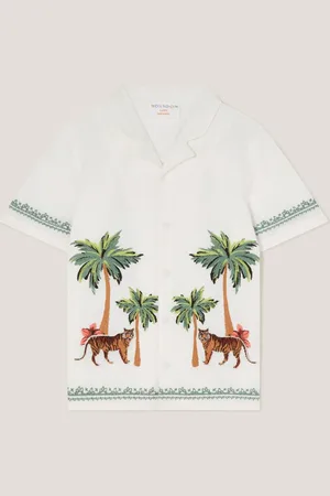 Monsoon Tiger Embroidered Short Sleeve Shirt146152cm