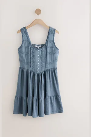 Next Embroidery Corset Waist Mini 100% Cotton Dress42tall