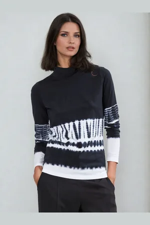 Religion Shade Manches longues Polo Top In Hand Tie-dye Rayure40